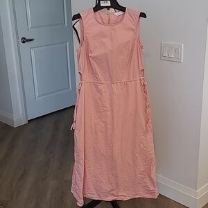 Compania Fantastica Size S Pink Cotton Midi Side Cut Out Dress
